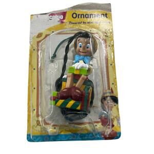 Vintage 2000 Disney Pinocchio Illuminated Santa's Best EZ Light Up Ornament